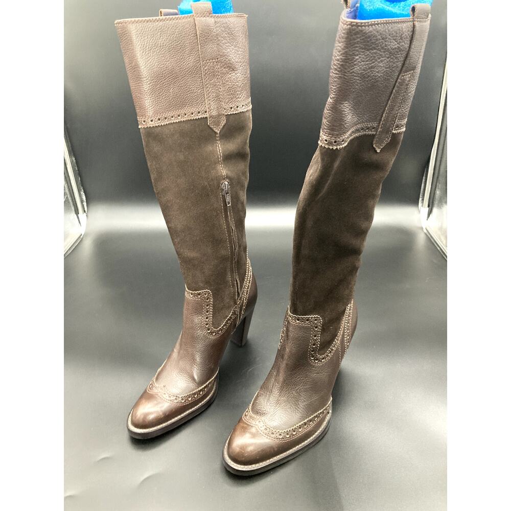 Michael Shannon Brown Leather Boots, Women's Size 6M/EUR 36.5